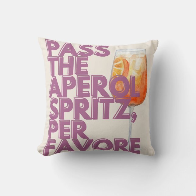 Pass the Aperol Spritz Print | Italian Cocktail Cushion (Front)