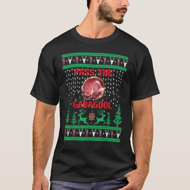 Pass the Gabagool Tacky Ugly sweater Christmas (Front)