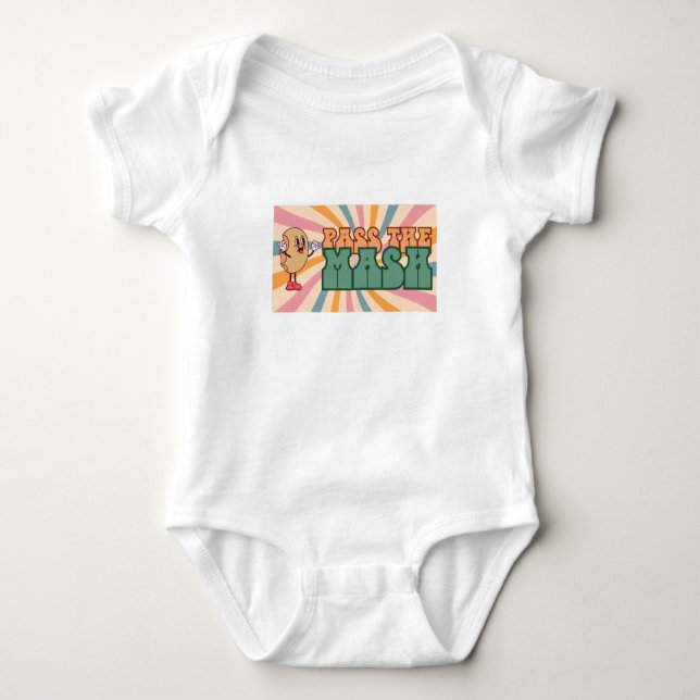 "Pass the Mash" Retro Baby Bodysuit (Front)