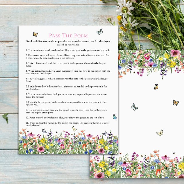 Pass The Poem | Summer Wildflowers Baby Shower (Creator Uploaded)