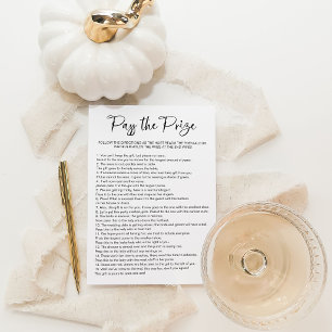 Pass the Prize Bridal Shower Game Invitation