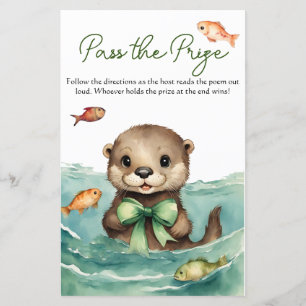 Pass the Prize Game Baby Otter Baby Shower 