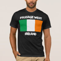 Passage West, Ireland with Irish flag