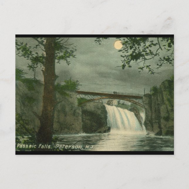 Passaic Falls, Paterson NJ Vintage Postcard (Front)