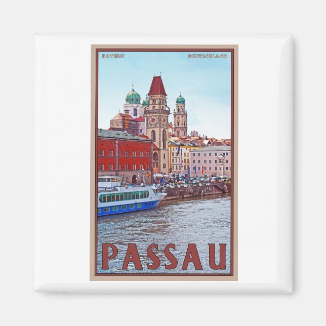 Passau - Donau Waterfront Magnet (Front)