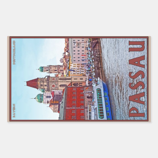 Passau - Donau Waterfront Rectangular Sticker (Front)