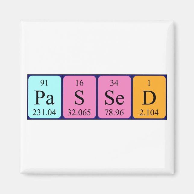 Passed periodic table name magnet (Front)