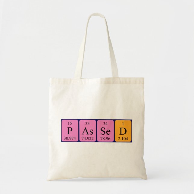 Passed periodic table name tote bag (Front)