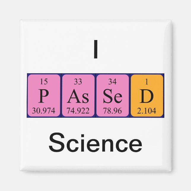 Passed science periodic table name magnet (Front)