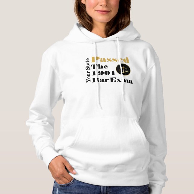 Passed the Bar Exam (Customize with State and Year Hoodie (Front)