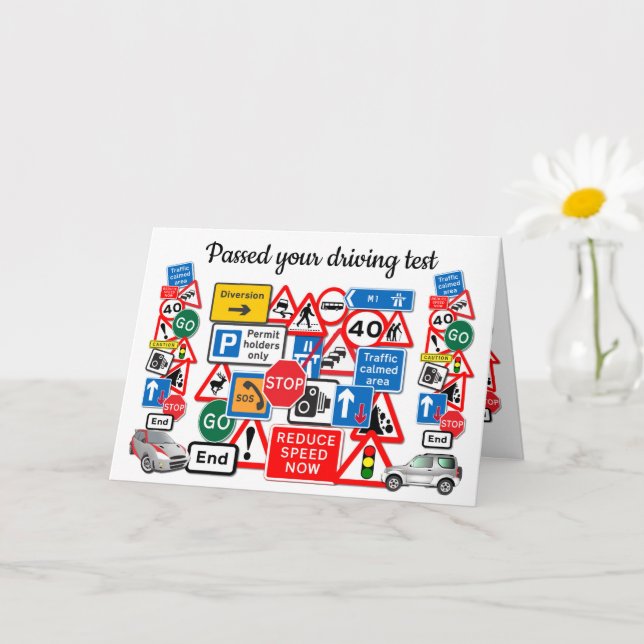 Passed your Driving Test ~ Congratulations! Card (Small Plant)