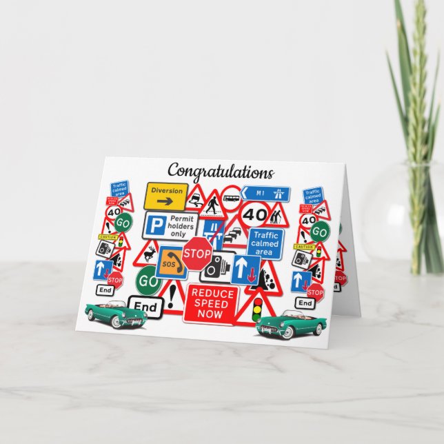 Passed your Driving Test ~ Congratulations! Card (Front)