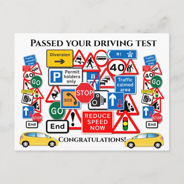 Passed your Driving Test ~ Congratulations! Postcard (Front)