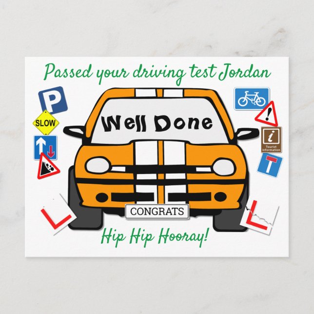 Passed your Driving Test Congratulations! Postcard (Front)