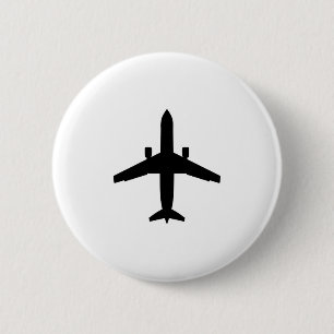 passenger Aeroplane 6 Cm Round Badge