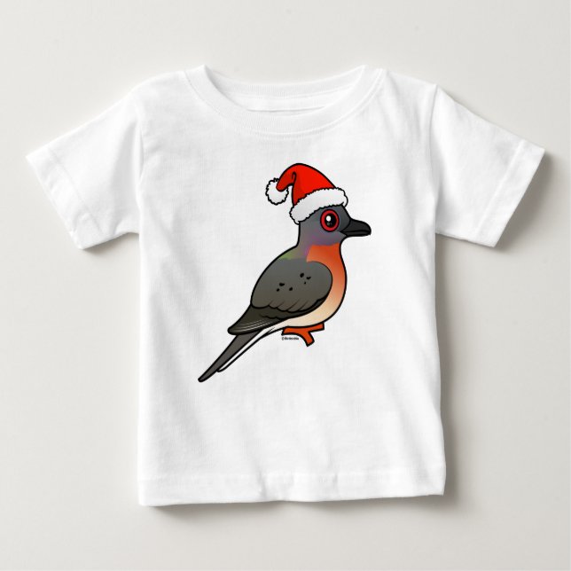 Passenger Pigeon Santa Baby T-Shirt (Front)
