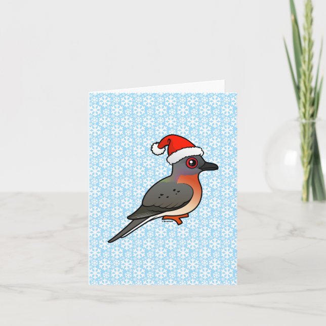 Passenger Pigeon Santa Holiday Card (Front)