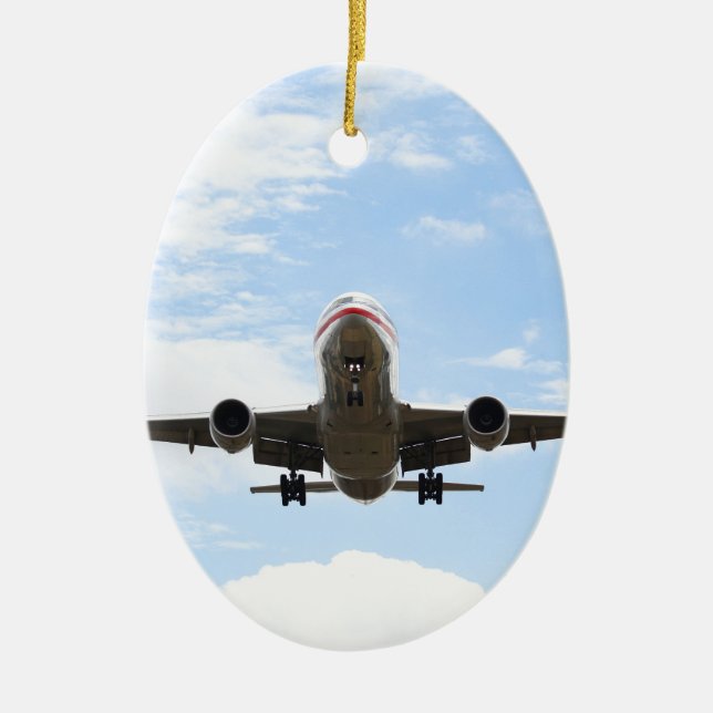 Passenger Plane Ceramic Tree Decoration (Front)