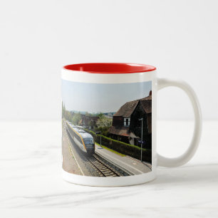 Passenger train in basket oh south Two-Tone coffee mug