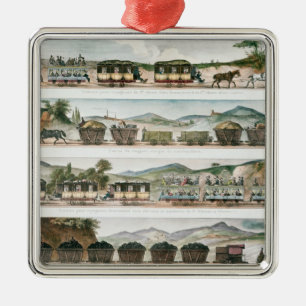 Passengers and freight the first French line Metal Tree Decoration