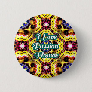 Passiflora Caerulea Pattern 6 Cm Round Badge