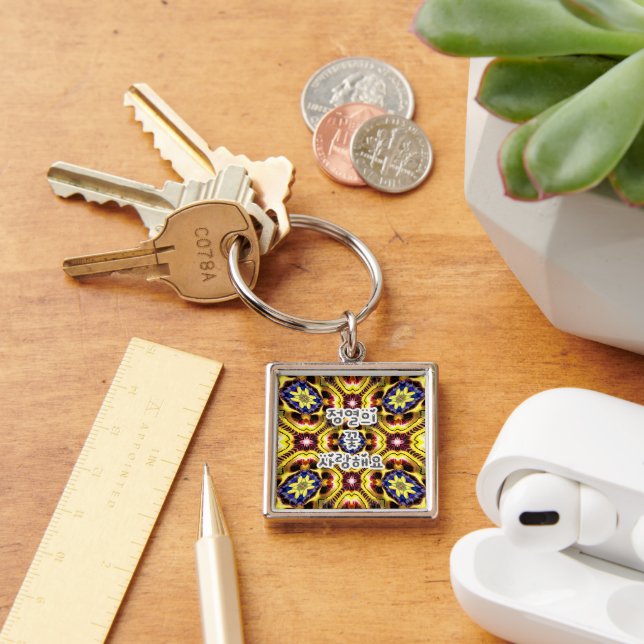 Passiflora Caerulea Pattern Key Ring (Desk)