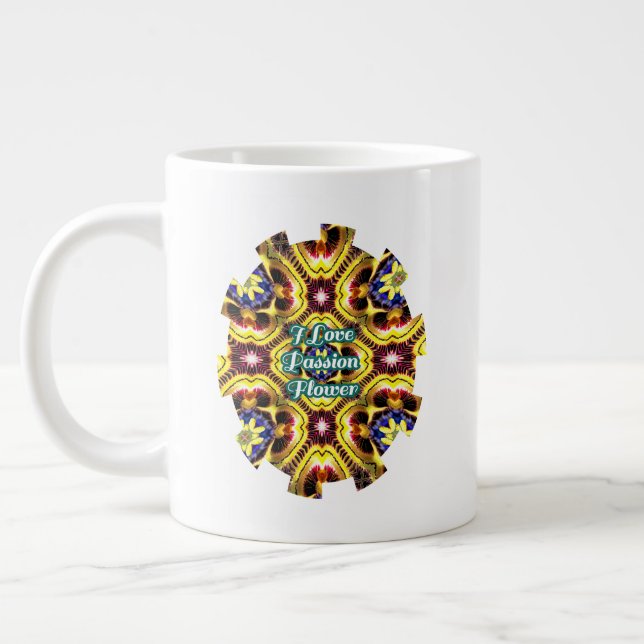 Passiflora Caerulea Pattern Large Coffee Mug (Left)