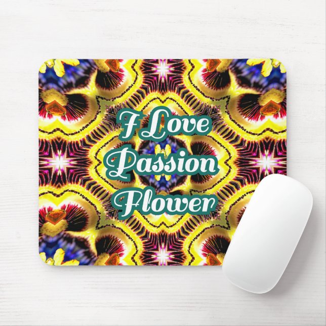 Passiflora Caerulea Pattern Mouse Pad (With Mouse)