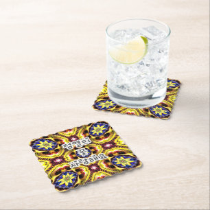 Passiflora Caerulea Pattern Paper Coaster