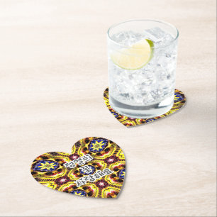 Passiflora Caerulea Pattern Paper Coaster