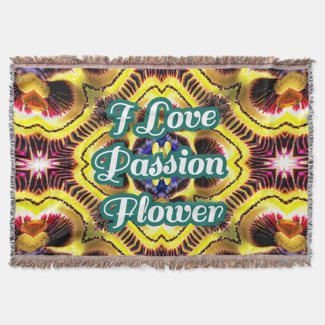Passiflora Caerulea Pattern Throw Blanket (Front)