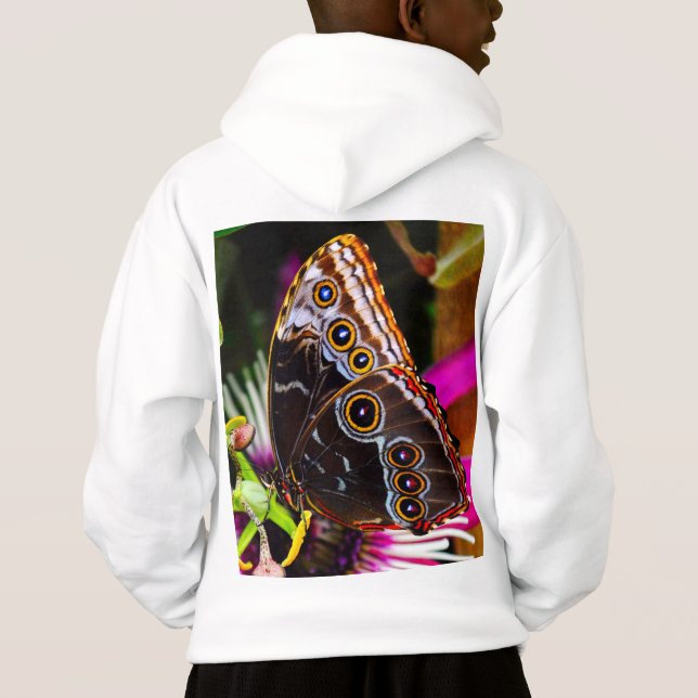 Passiflora VIOLACEA and a Blue morpho butterfly (Back)
