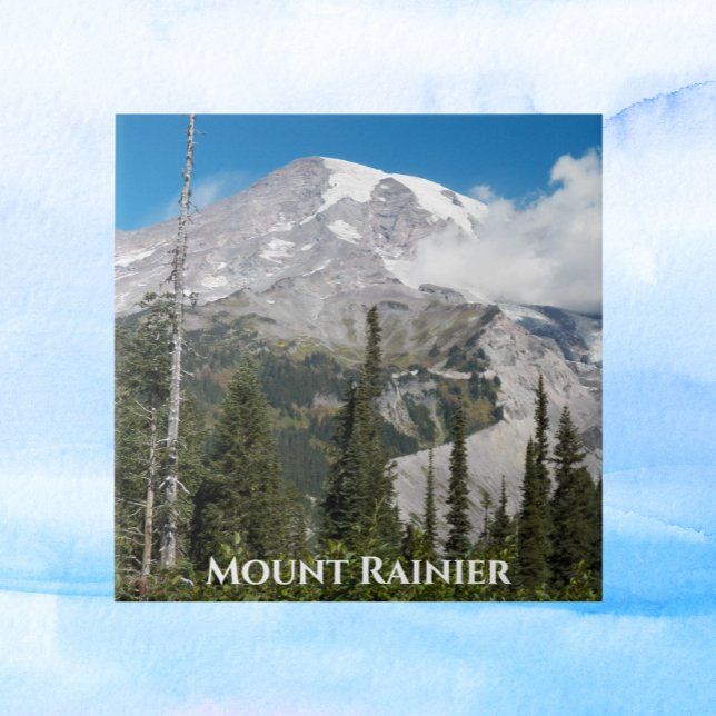 Passing Cloud Over Mount Rainier Ceramic Tile (In Situ)