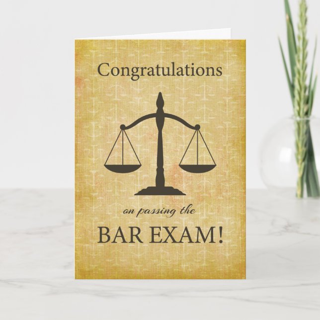 Passing Law Board Bar Exam Congratulations Scale Card (Front)