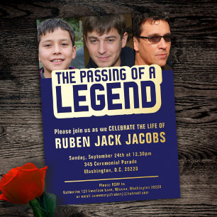 Passing of a legend funeral photo blue memorial