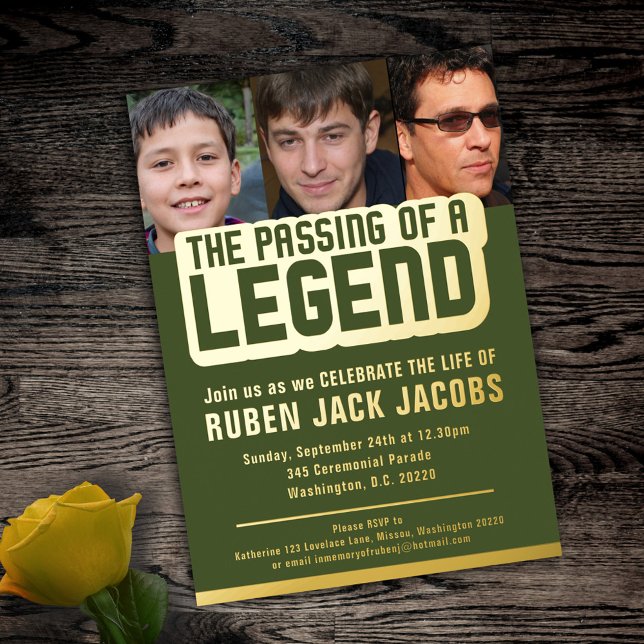 Passing of legend funeral green gold memorial (Creator Uploaded)