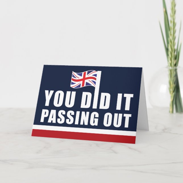 Passing Out British Navy Blue White Red Congrats Card (Front)