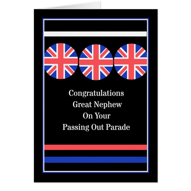 Passing Out Parade Card for Great Nephew (Front)