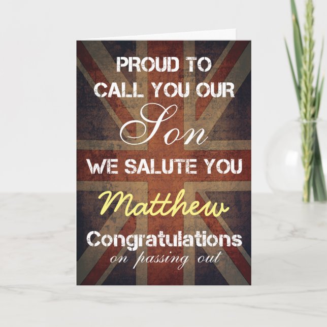 Passing Out Parade Son Salute You Congrats Card (Front)