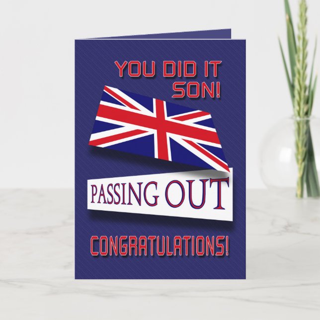Passing Out, You Did It Son! Congratulations Card (Front)