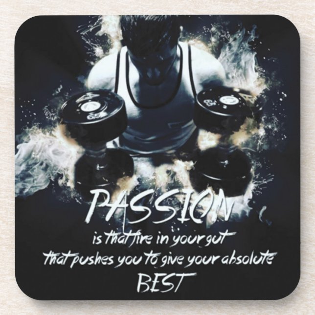 PASSION - Bodybuilding Workout Motivational Coaster (Front)