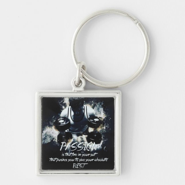 PASSION - Bodybuilding Workout Motivational Key Ring (Front)