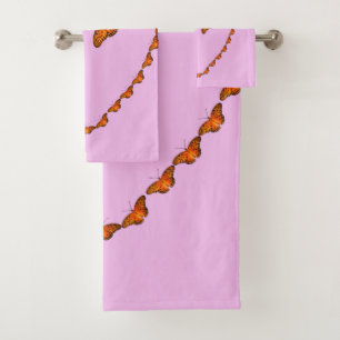 Passion Butterflies in heart, pink. Dance with me Bath Towel Set