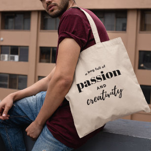 Passion & Creativity Modern Stylish  Tote Bag