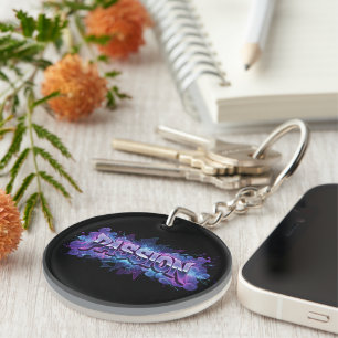 Passion Cyberpunk Typography – Vibrant Modern Word Key Ring