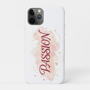 PASSION – Elegant Romantic Typography with Soft He iPhone 11 Pro Case