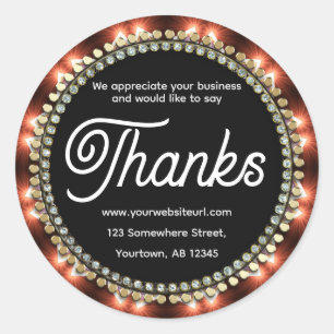 Passion Fire Modern Chalkboard Say Thanks Classic Round Sticker