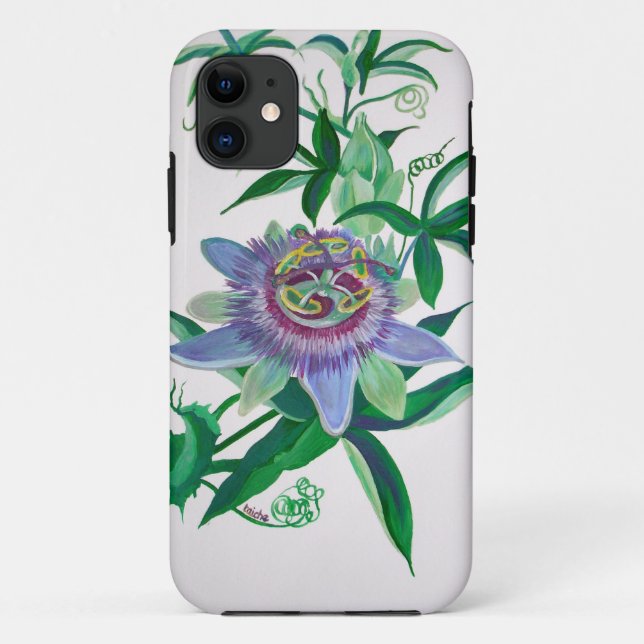Passion Flower Botanical Art Case-Mate iPhone Case (Back)