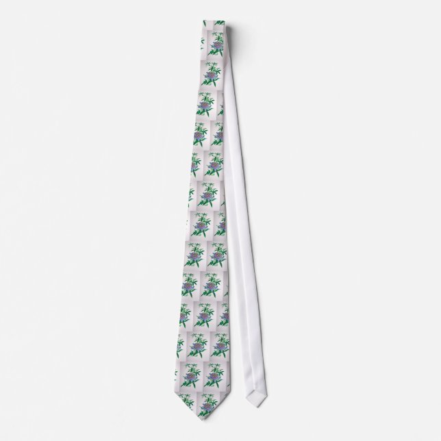 Passion Flower Botanical Art Tie (Front)