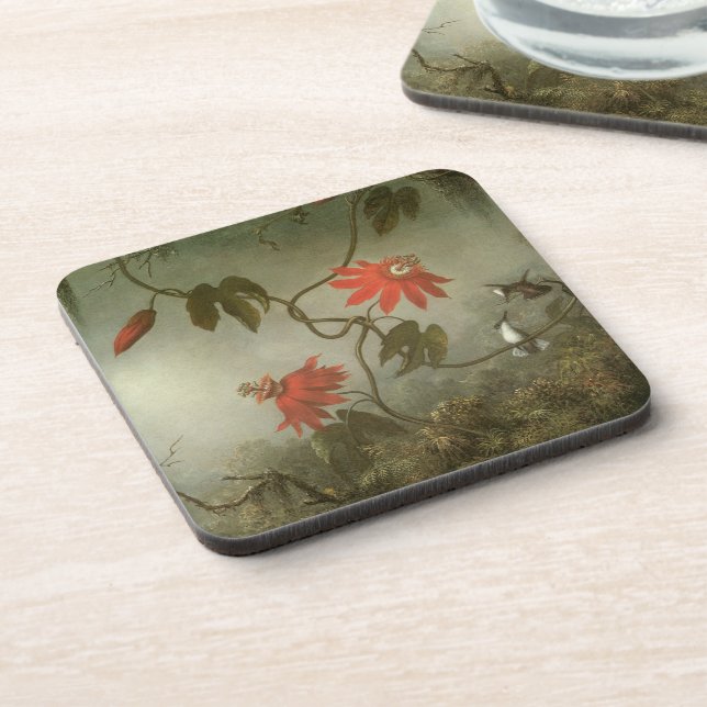Passion Flowers and Hummingbirds by Martin J Heade Coaster (Left Side)